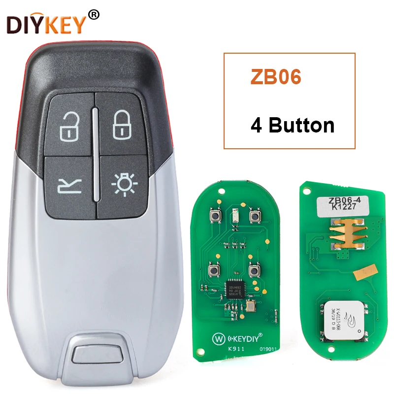 DIYKEY-llave de 4 botones ZB Series ZB06 para coche, llave remota KD Universal estilo Ferrari, KD900, KD-X2, Mini KD