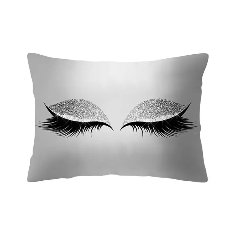 

30x50cm Throw Pillow for CASE Glitter Makeup Eyeshadow Long Eyelashes Print Deco