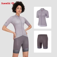 santic women cycling sets short sleeve jersey bicycle short cycling clothing girl cycl casual wear summer road bike suit