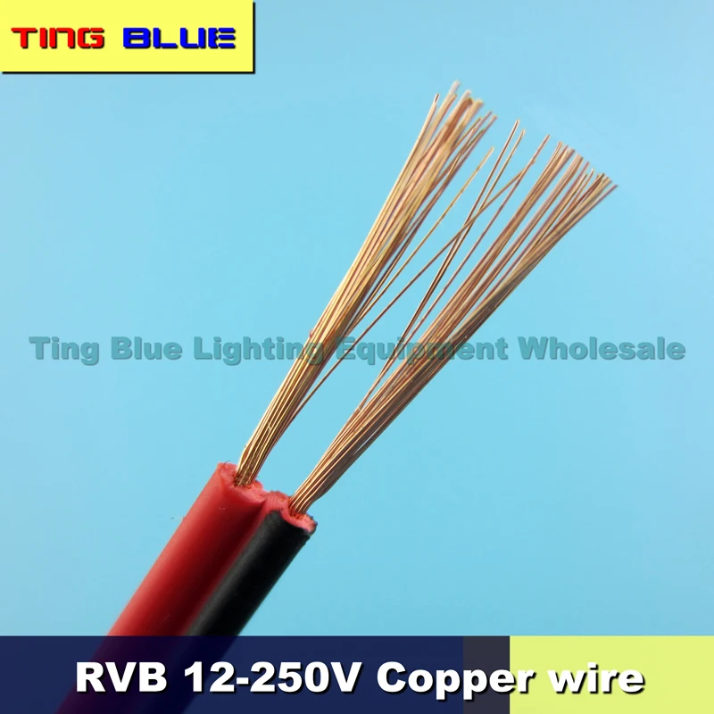 

(1m)2x0.5mm 0.3mm flat twin-core cable LED red and black cable Double parallel RVB cable Advertising light box cable 2P cable