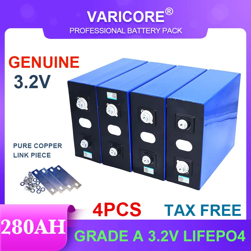 

4PCS 3.2V 280Ah 310Ah 200ah 105ah lifepo4 Rechargeable battery DIY 12V 24v for Electric car RV Solar Energy Golf Cart TAX FREE