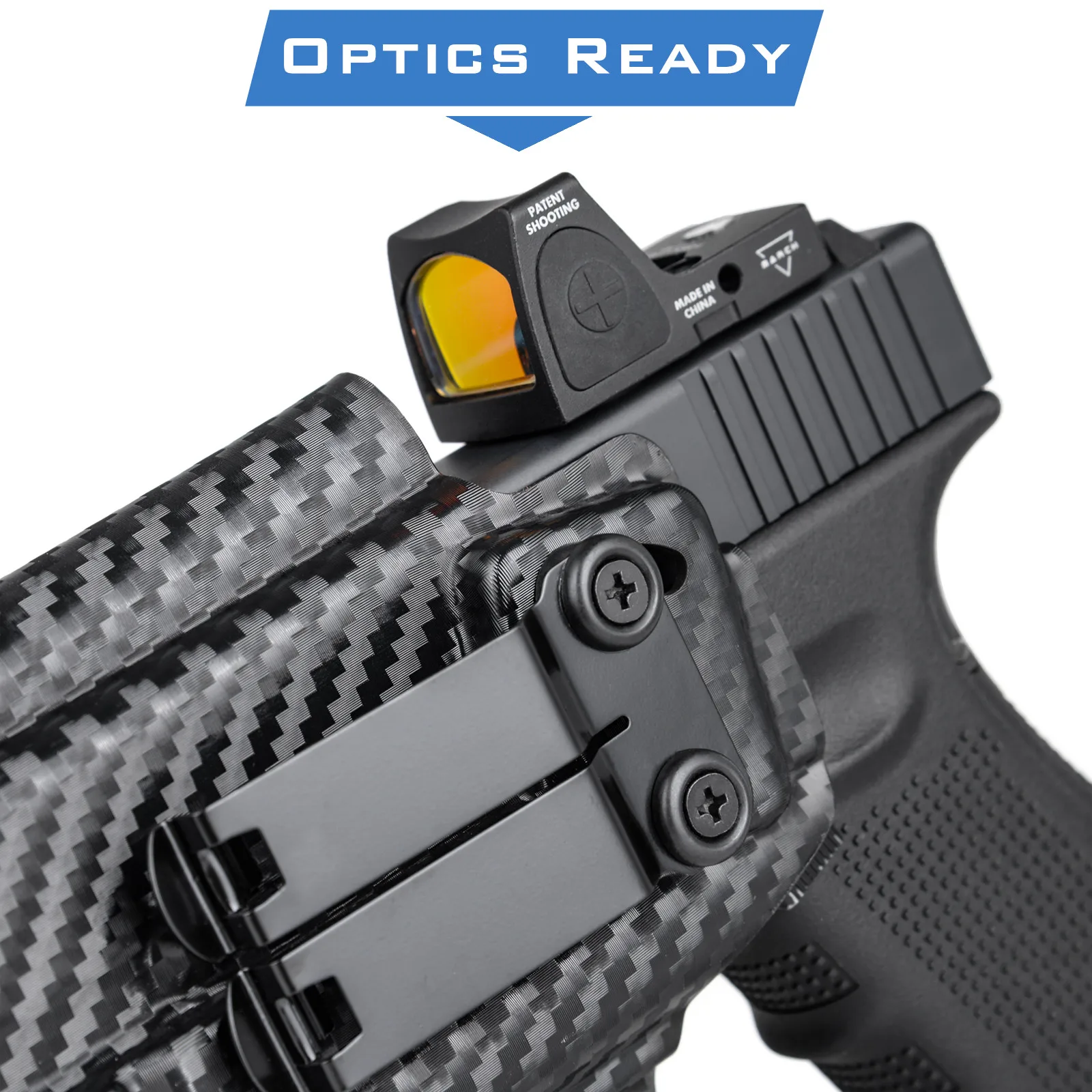 Фото Кобура IWB Kydex для Springfield Echelon 4.5F 4.0C с тактическим фонариком Olight Baldr S/Mini для скрытого ношения внутри пояса №4