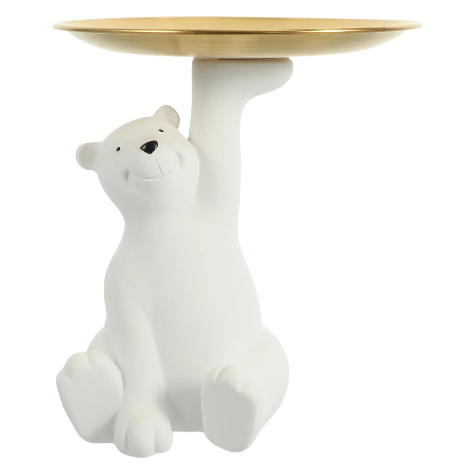 

Bracelet Holder Stand Bear Tray Decoration Adorable Ornament Polar Storage Bear-shaped Plate Entrance Key