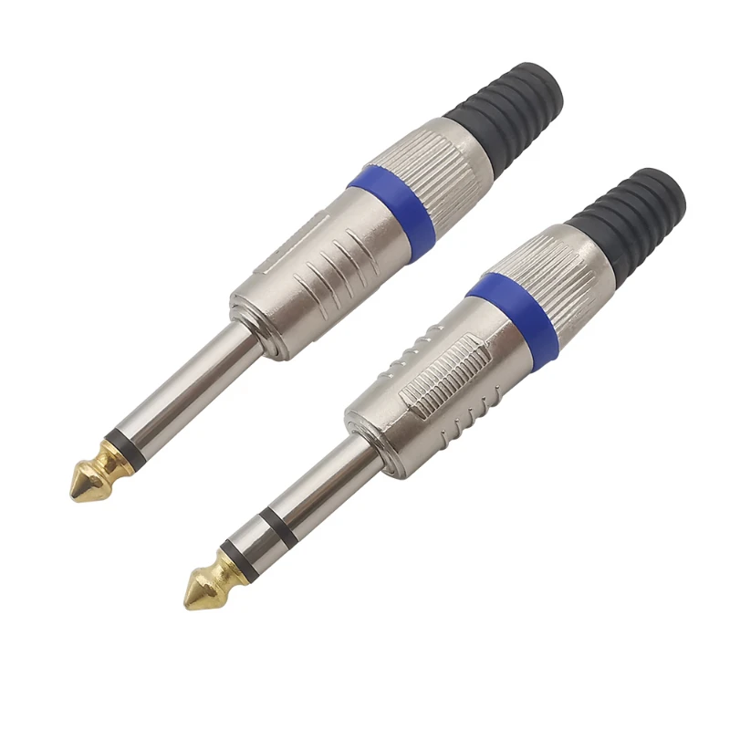 

1/2 шт. 6,35 мм аудиоразъем 6,35 мм, 1/4 дюйма, штекер, стерео/фотомагнитный разъем, разъемы для аудиопровода