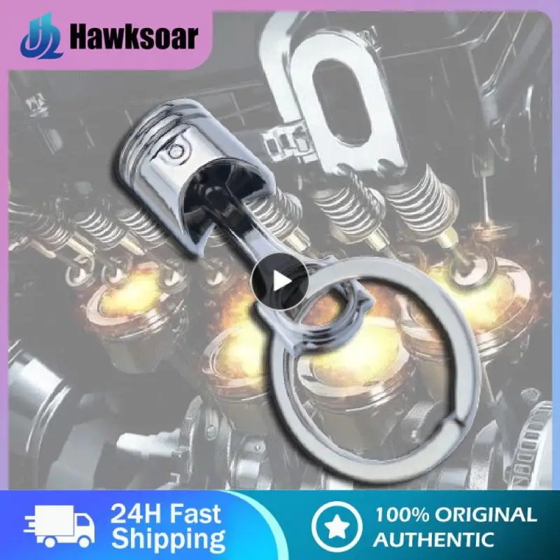 

Gift Keychain Zinc Alloy Piston Key Ring Chain Creative Car Piston Keychain Fashion Car Interior Accessories Silver