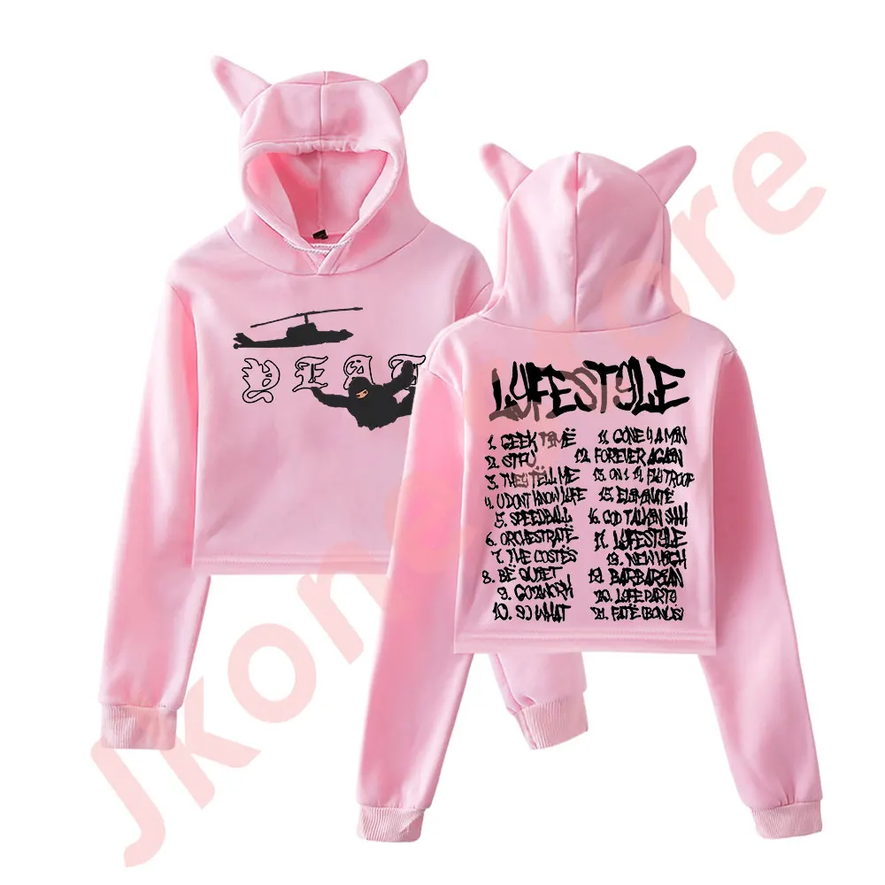 Yeat Lyfestyle Tracklist Merch пуловер женская толстовка с кошачьими ушками топ длинными