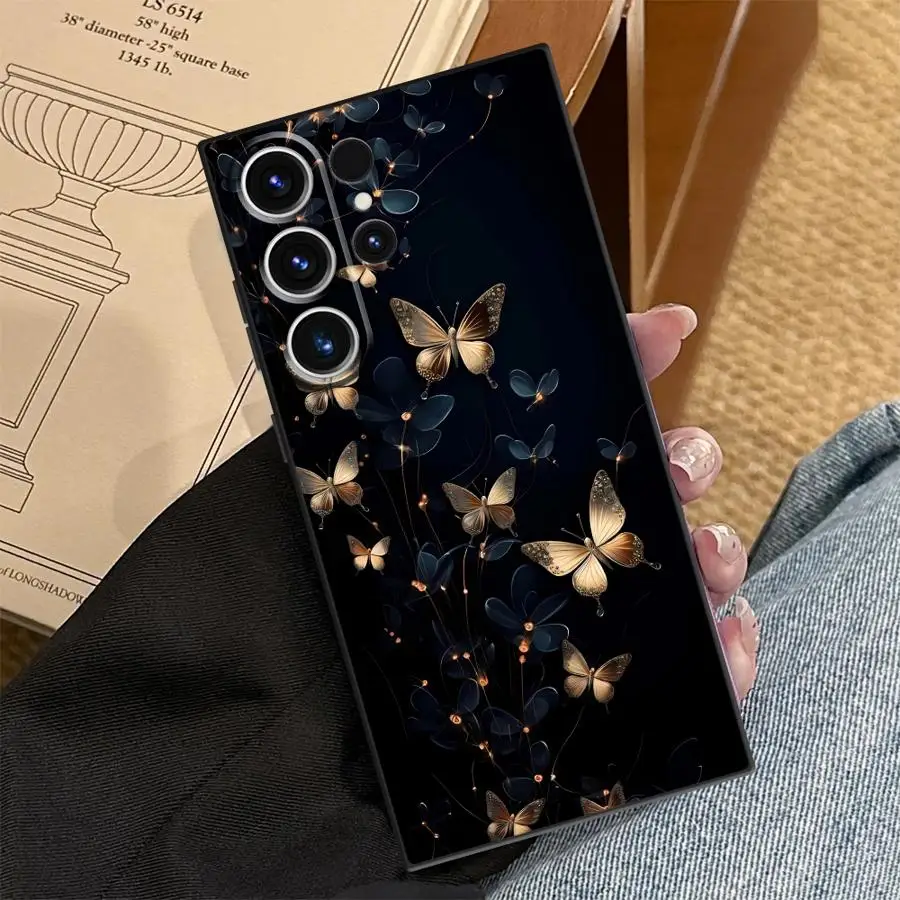 Фото Чехол для телефона Golden Butterfly Funda для Samsung Galaxy S26 Ultra S10 S9 Note 20 8 9 10 S20 Ultra S24 S21 FE S25 Plus S23 №3