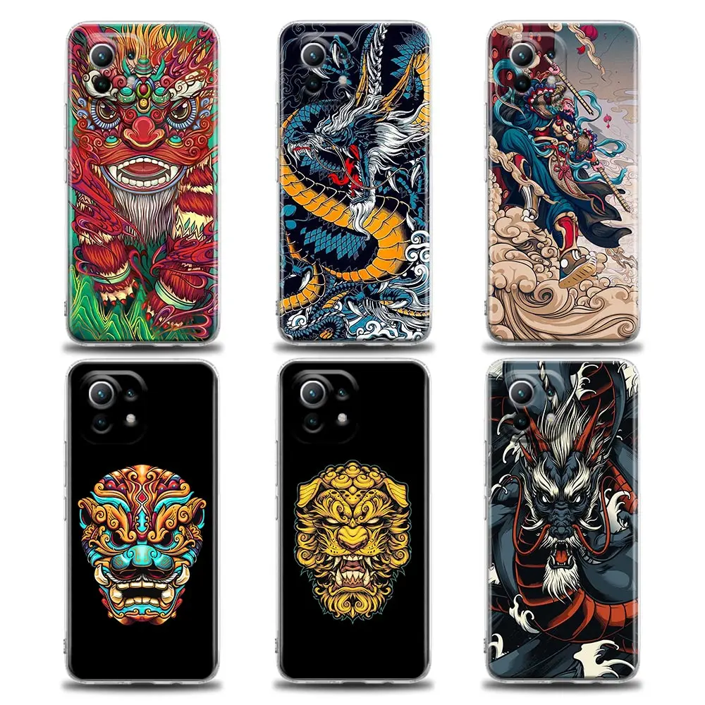 

Dragon Tiger GhostClear Phone Case for Xiaomi Poco X3 NFC X3 M3 F3 Note 10 9T 11 11X 11T 10T 12 Redmi 10 9A 9 9T 9C 5G TPU Case
