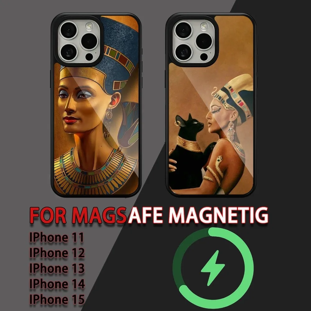Чехол для телефона Queen nefertiti iPhone 15 14 13 12 11 Pro Max Plus Magsafe магнитный чехол с