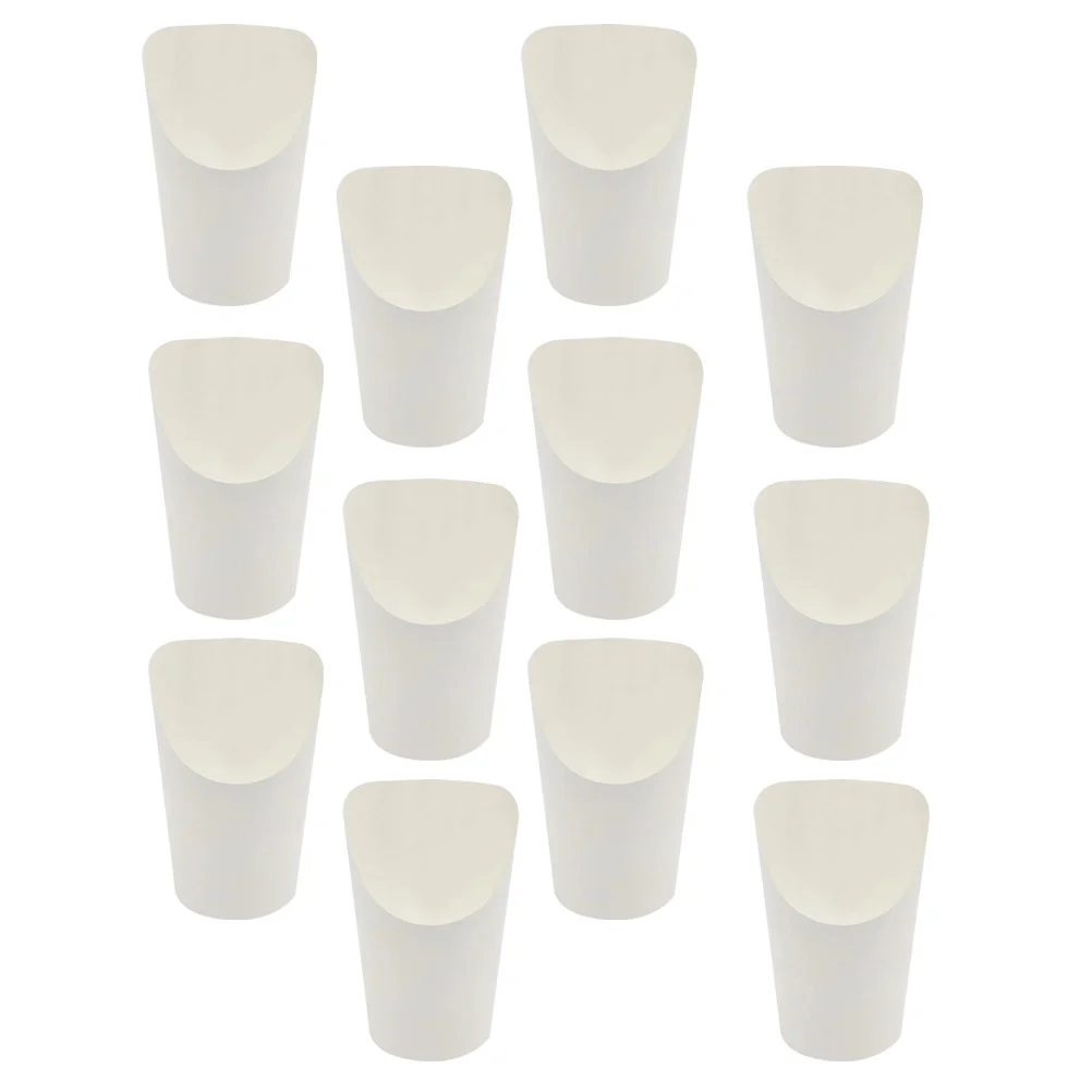 

50 Pcs Chip Cup French Fries Mug Portable Disposable Mini Food Container Oblique Takeaway Kraft Paper Containers