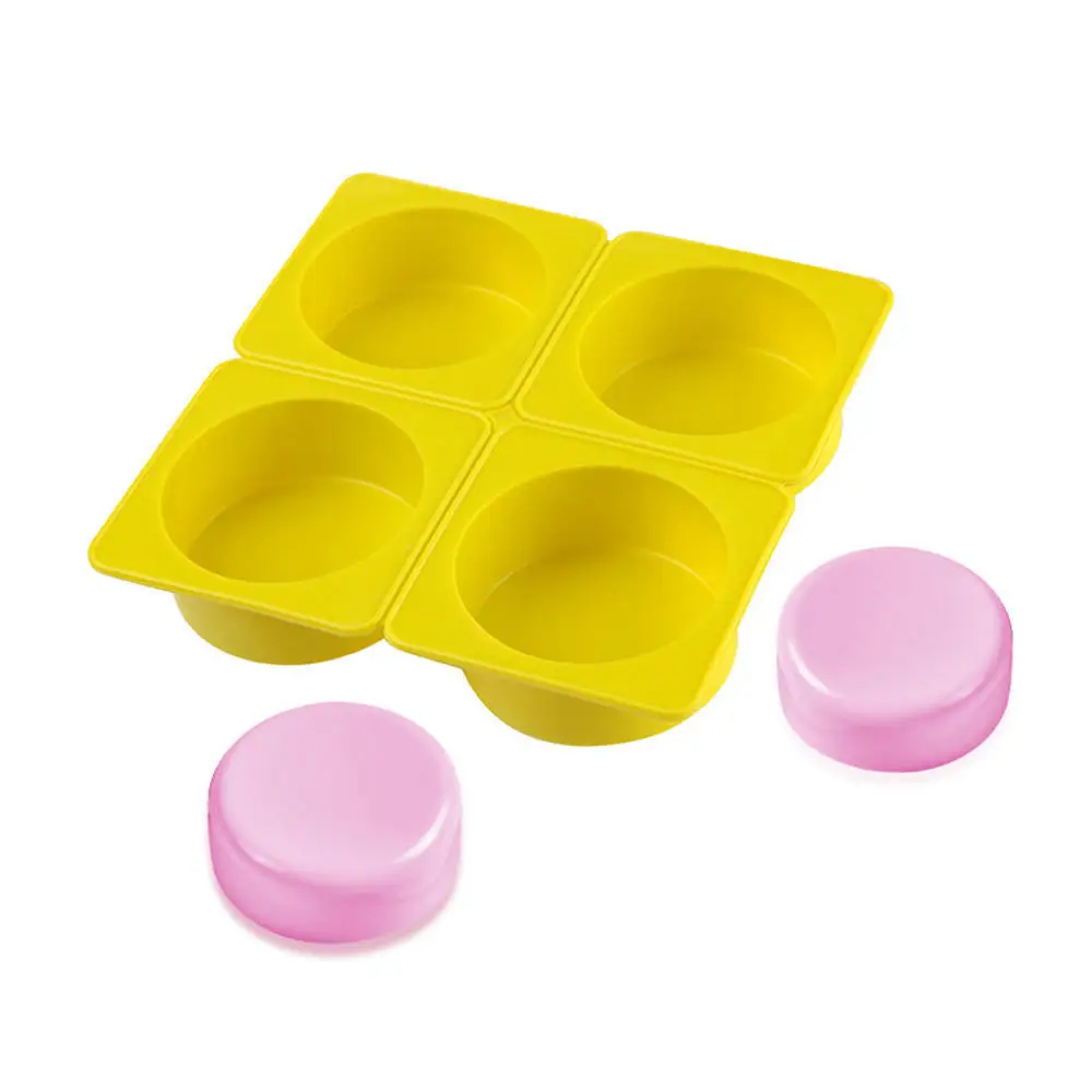 4-полостная силиконовая форма для мыла квадратная круглая в форме сердца ручной