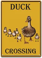 NOT Duck Crossing Tin Sign Vintage Iron Painting Wall Decorative Trend Popular Poster Handmade Art for Bar Cafe Store Home