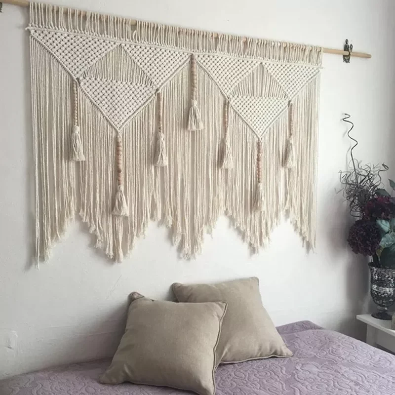 

Wall Hanging Handwoven Bohemian Cotton Rope Boho Tapestry Home Decor Boho Bohemian Woven Tapestry Wall Art Macrame Decor