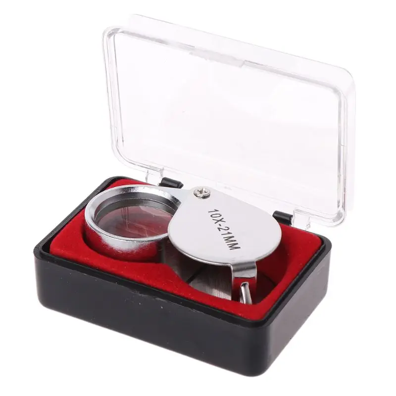 

Mini 10X 21mm Jeweler Jeweler's Jewelry Loupe Magnifier Magnifying Glass Silver