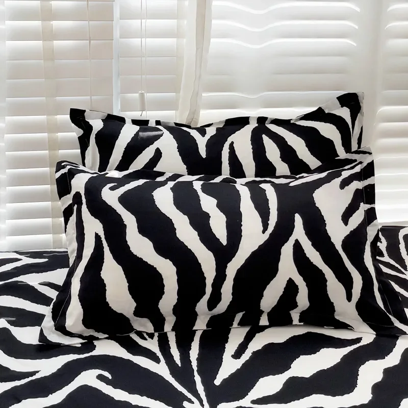 Простыня с принтом зебры экзотическая простыня рисунком и круглым эластичным