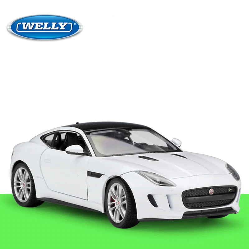 

WELLY 1:36 JAGUAR F-Type Coupe Simulation Toy Vehicles Model Alloy Children Pull Back Toys Collection Gift Car Kids