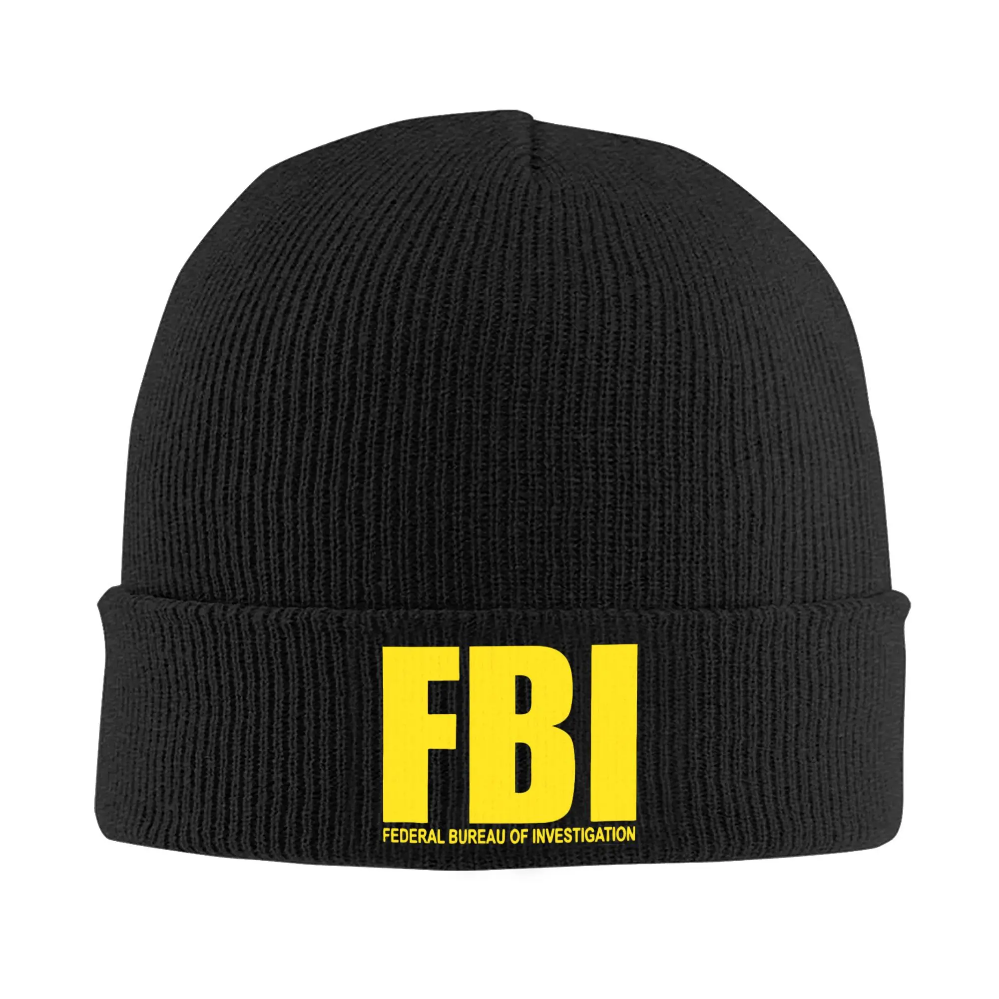 Фото Вязаная шапка с логотипом Swat F-FBI для женщин и мужчин, шапки, осенне-зимняя шапка в стиле хип-хоп, акриловая повседневная кепка в американском стиле №1