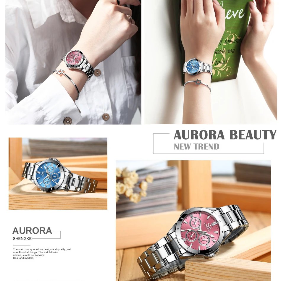 Women's Quartz Fashion Luxury Watches Wristwatches Ladies Luxury Rhinestone Dial Clock Steel Strip Watch Waterproof Reloj Mujer