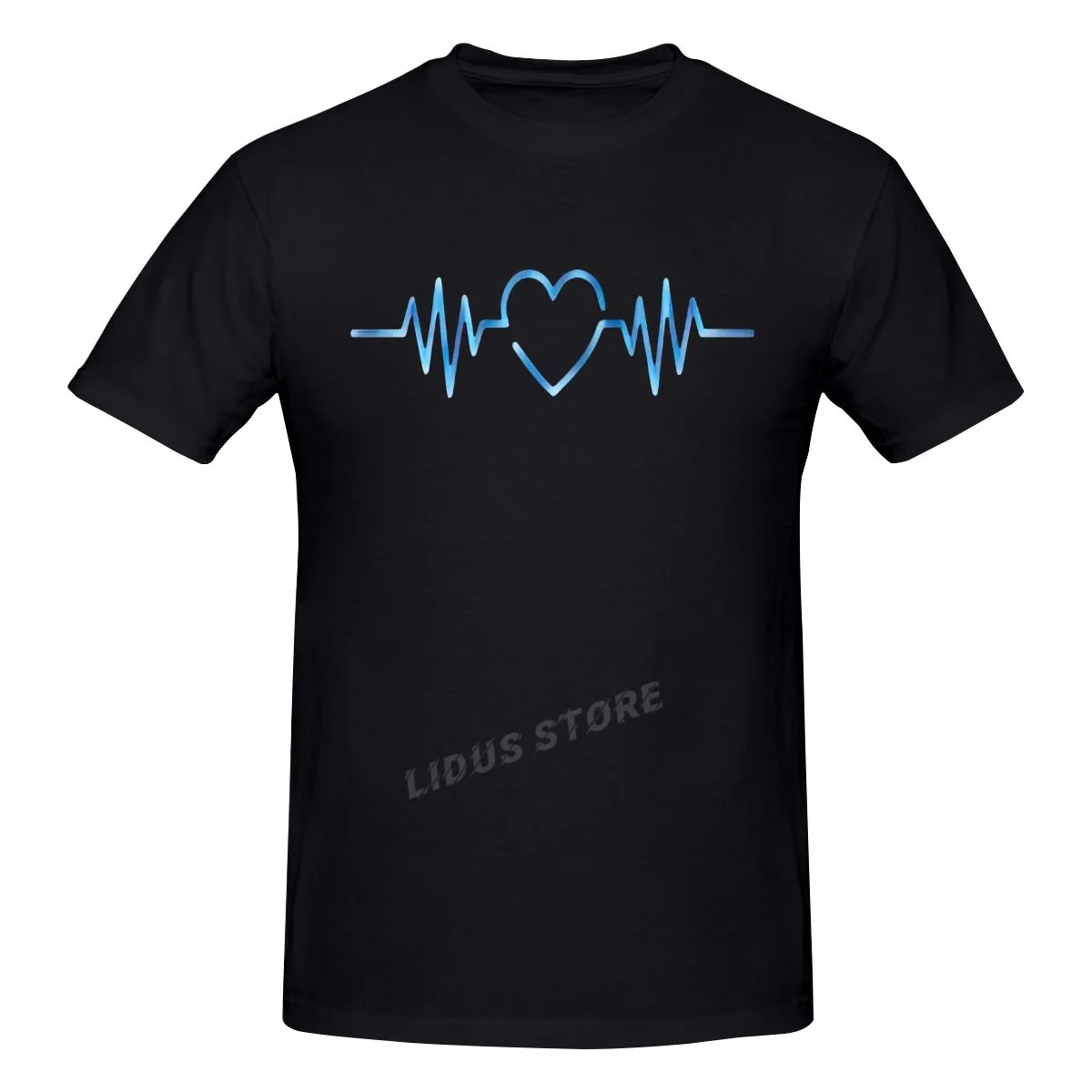

Valentine's Day Color Blue Gradient Electrocardiogram T shirt Harajuku Short Sleeve T-shirt Graphics Tshirt Brands Tee Top