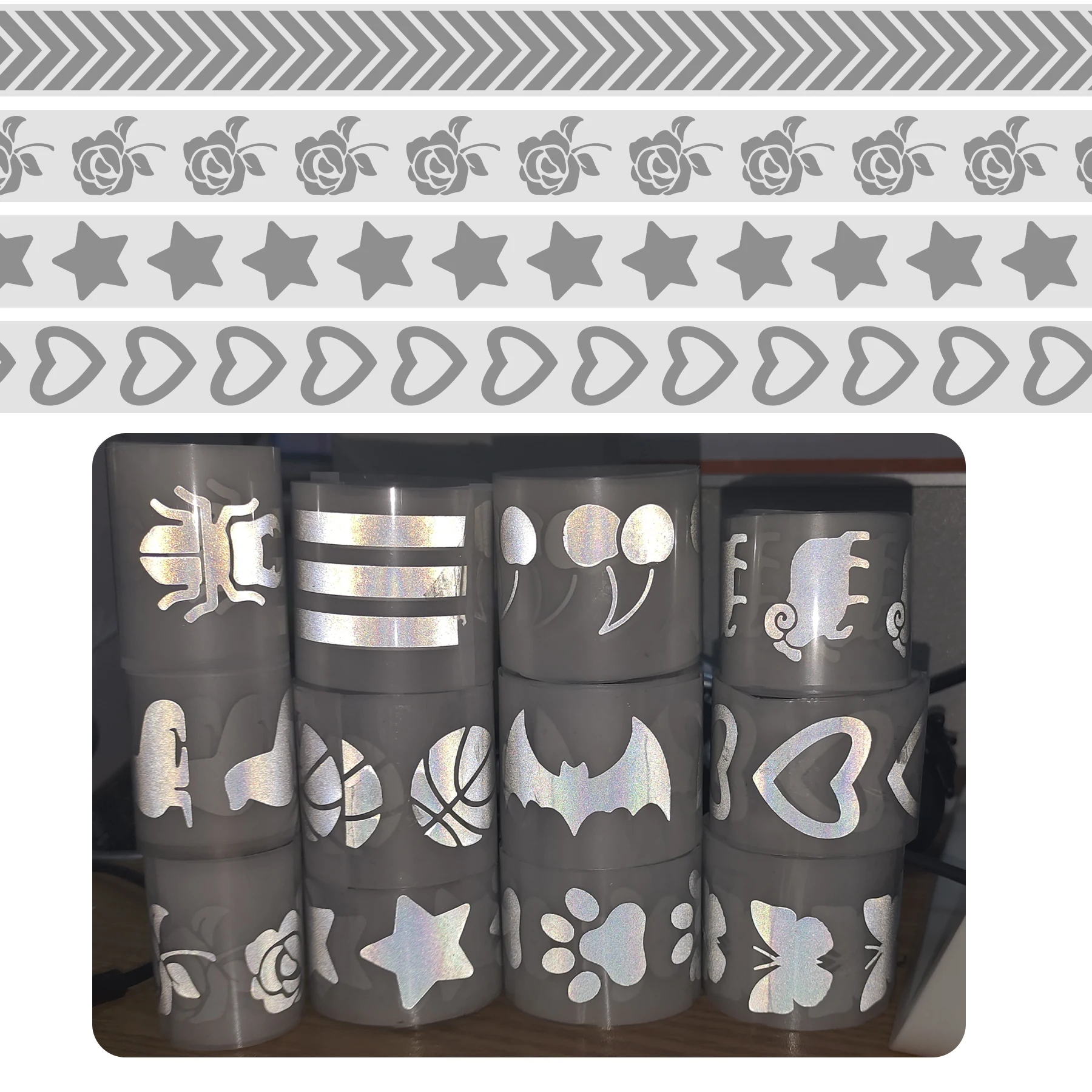

Heat-Transfer Thermal Stickers Silver-Reflective Tape Sticker Vinyl Stickers Iron On Reflective Stickers