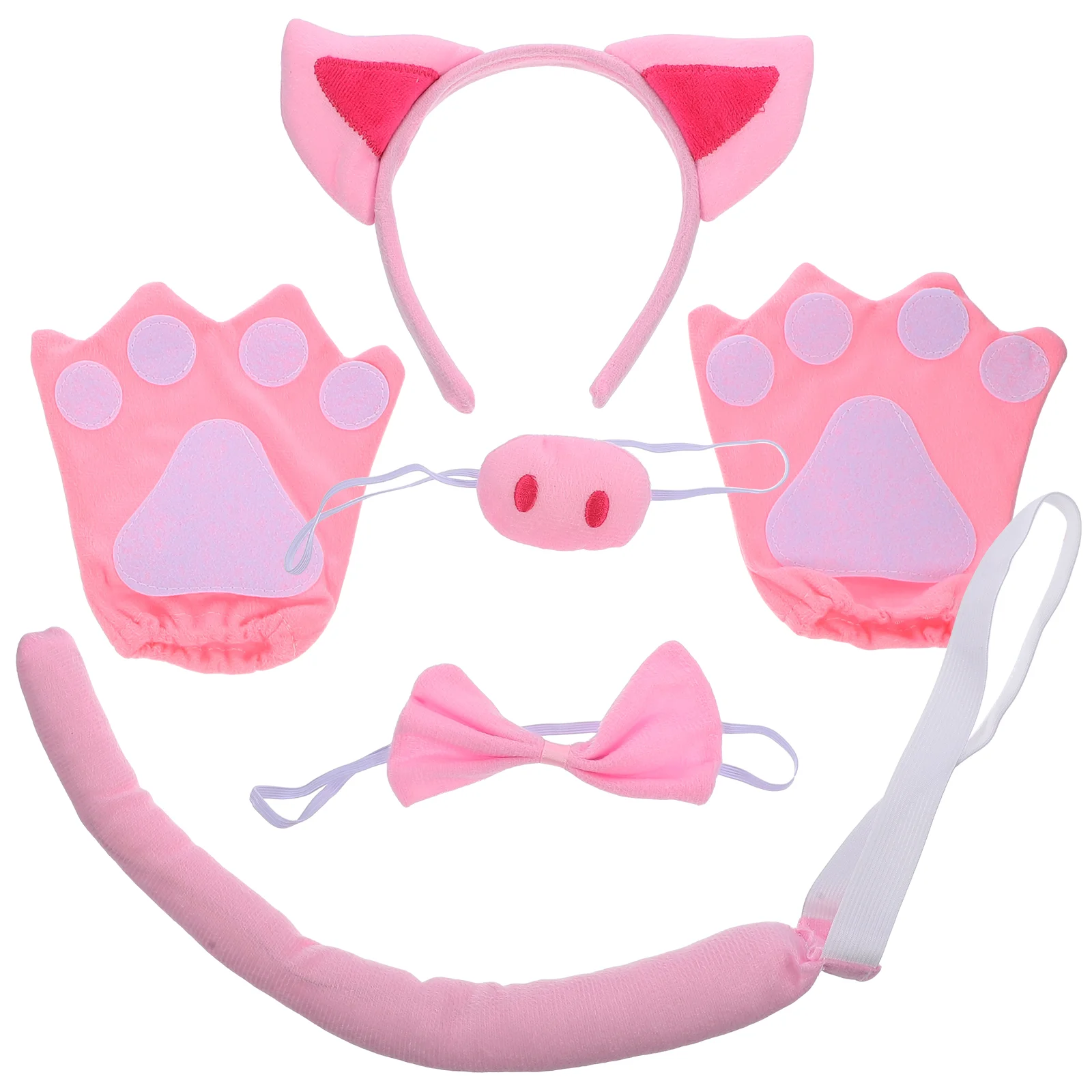 

1 Set Costume Set Ear Headband Nose Tail Bow Tie Gloves