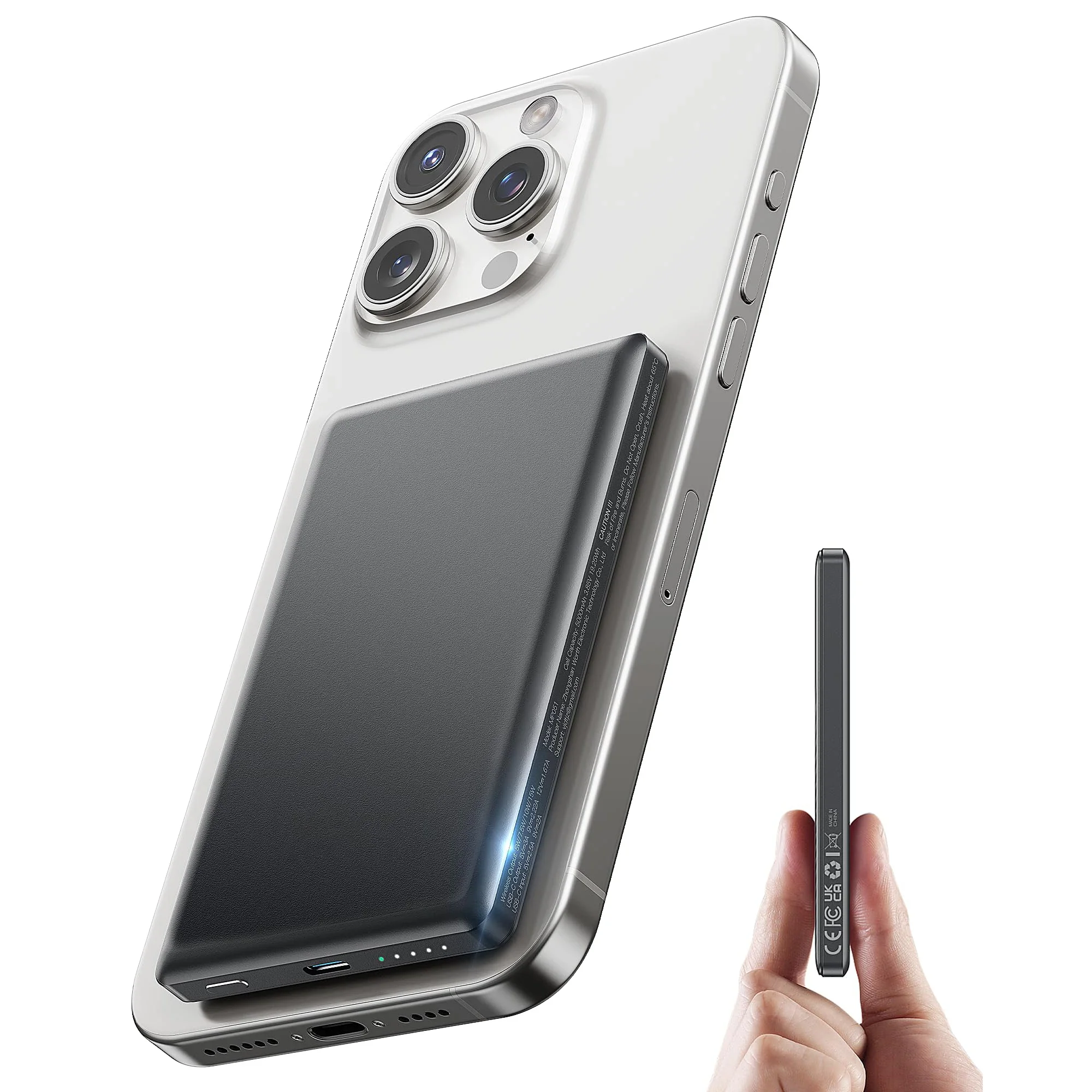 Для аккумуляторной батареи Magsafe тонкий магнитный беспроводной портативный блок