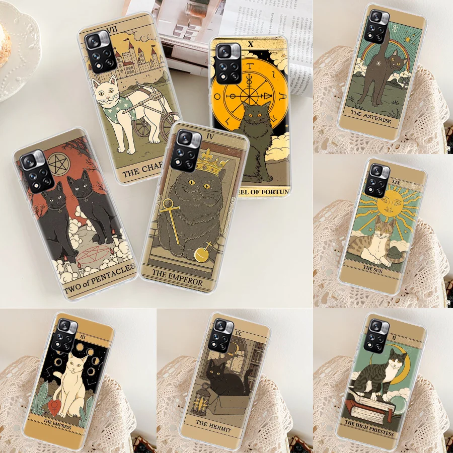 

The Empress Tarot Cat Art Print Phone Case For Xiaomi Redmi Note 10 11 12 Pro Plus 11S 11T 11E 10S 9 9S 9T 4G 5G 8 8T 7 6 5 Cove