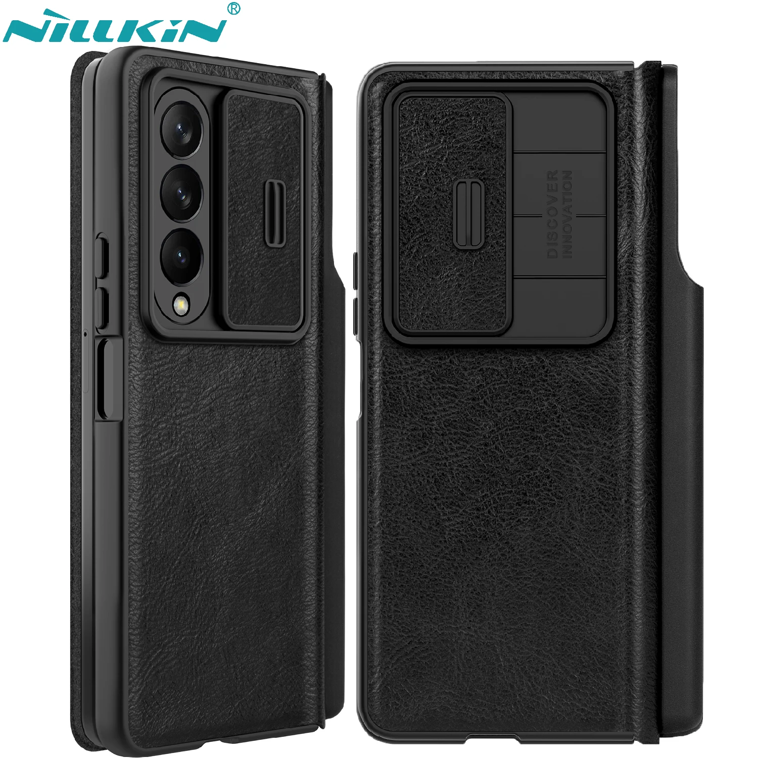 

NILLKIN Qin Flip Leather Case For Samsung Galaxy Z Fold 4 5G Kickstand With S-Pen Pocket For Z Fold 4 Slide Camera Back Cover