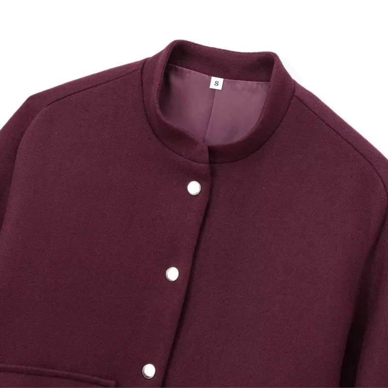 TRAF нашивка-сумка-бомбер женская осенняя мода два варианта карман на пуговицах