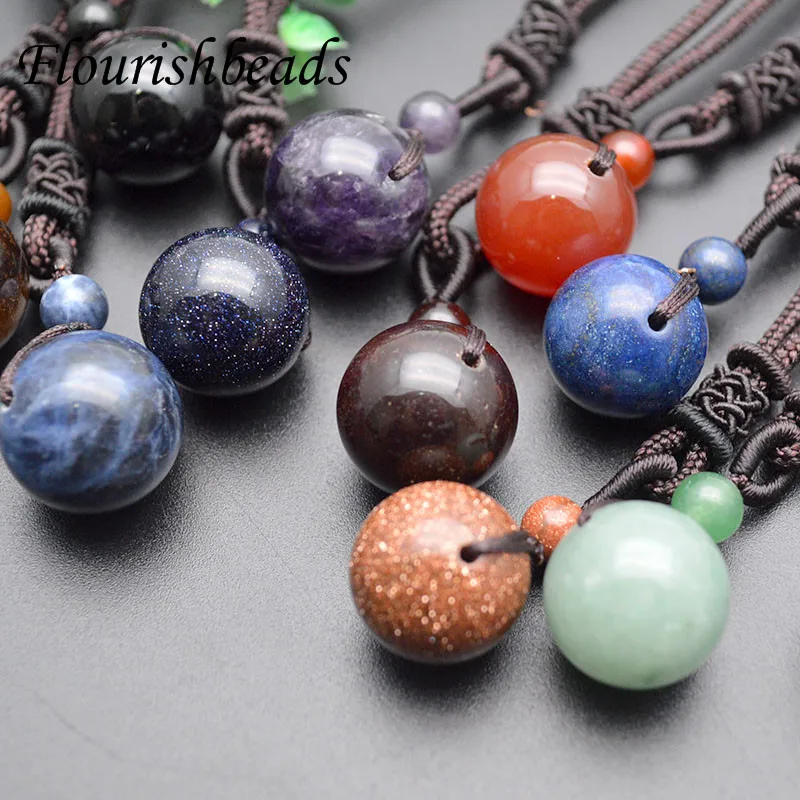 Ожерелье с подвеской из натурального черного обсидиана 10 шт./лот 16 мм | Ожерелья