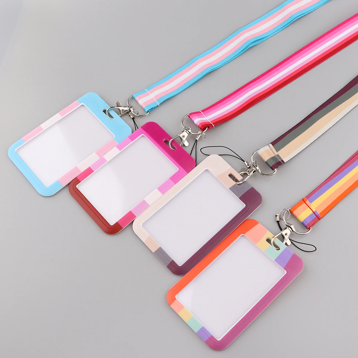 SP1480 Rainbow Gay Credential Holder Keychain Neck Lanyard For Passport Card LGBT Credit Straps |