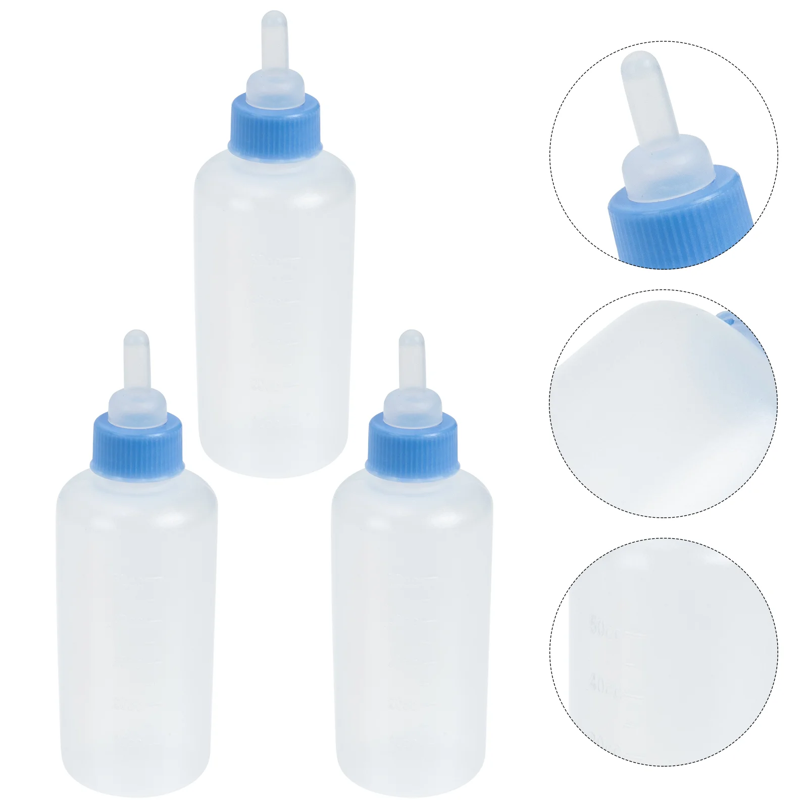 

3 Pcs Lamb Feeding Bottles Calf Nursing Baby Feeder Pacifiers Squirrel Water Sheep Pet