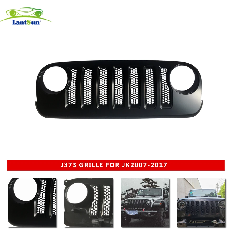 Фото Решетка радиатора Lantsun J373 ABS для Jeep Wrangler JK07-17, 1 шт., черная, в стиле JL, для передней части кузова, 1 шт., черная, в стиле JL №5