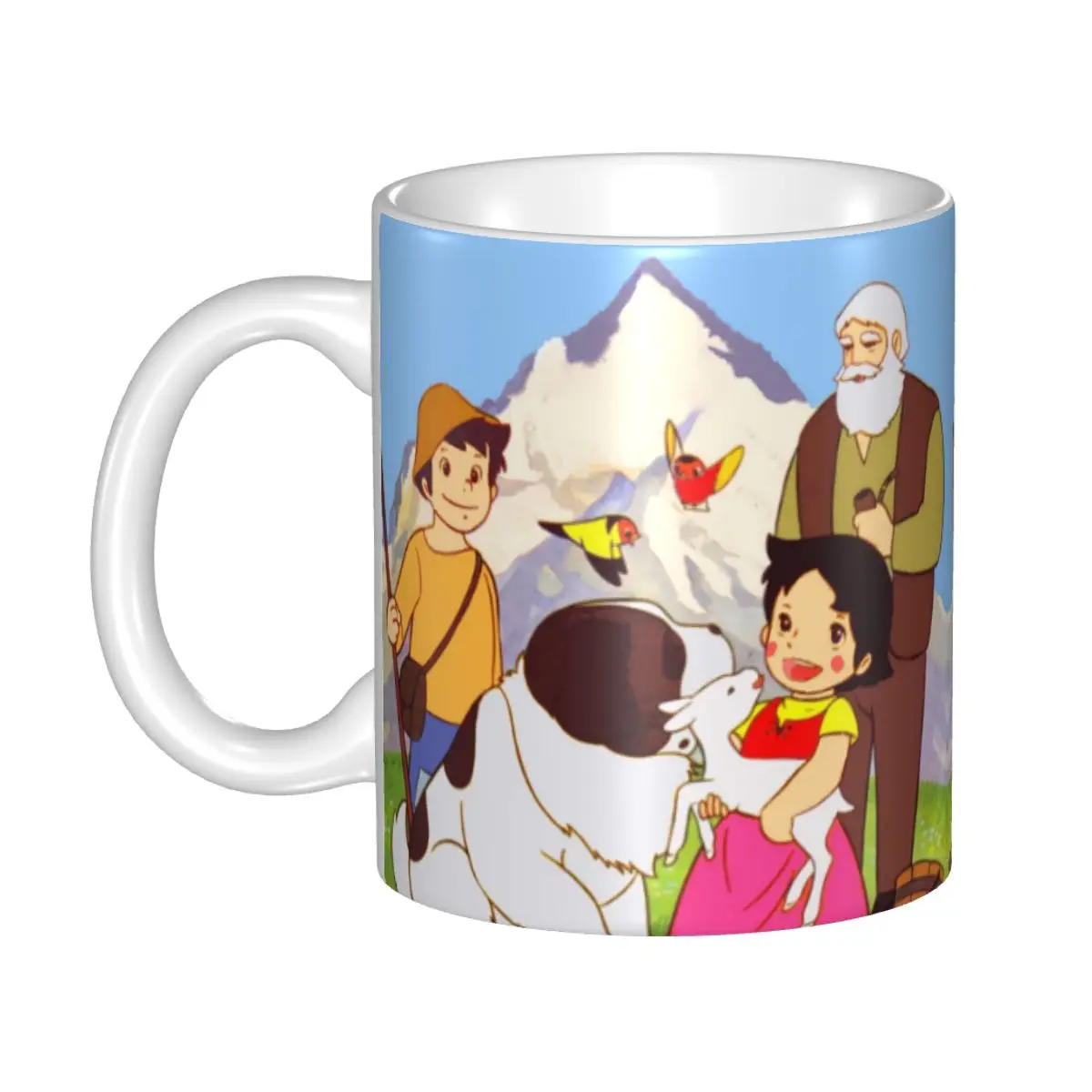 

Heidi Peter And Grandpa Alps Goat Mountain Coffee Mug DIY Personalized Cartoon Movie Ceramic Mug Cup Creative Gift