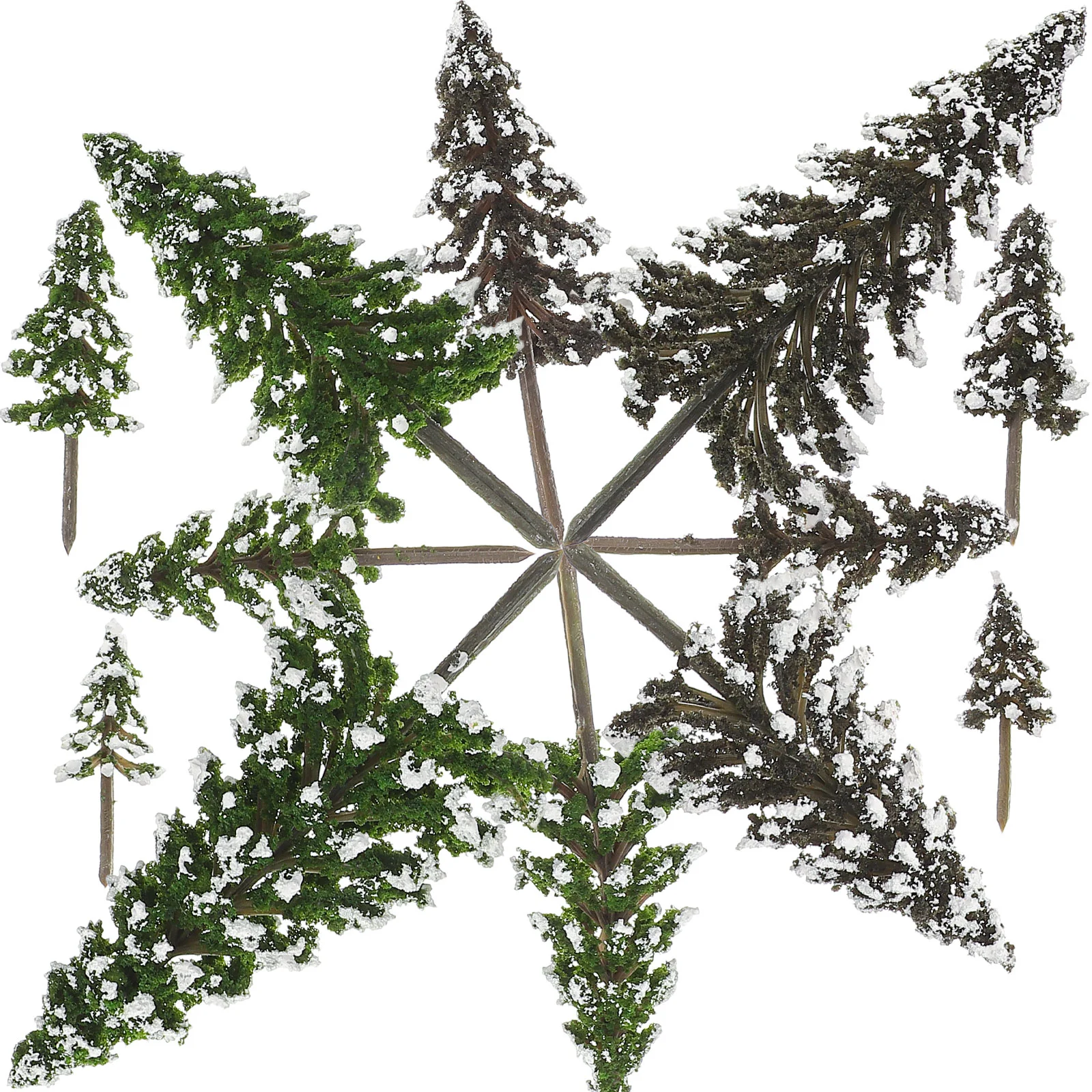 

Doitool N Scale Train Set Green Scenery Landscape Model Pine Trees 12Pcs Miniature Sisal Trees Tiny Artificial Snow Frost Trees
