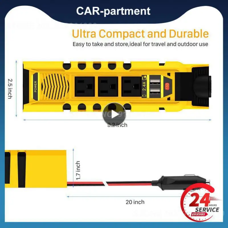 

Преобразователь напряжения с двумя Usb портативный модифицированный волновой инвертор 12 В до 110 В 150 Вт автомобильный инвертор автомобильные аксессуары Многофункциональный