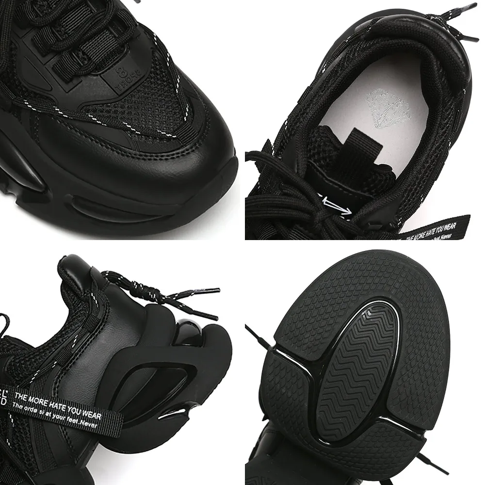 SOMILISS Women Platform Sneakers Genuine Leather Mesh Lace Up Round Toe Fashion Ladies Chunky Casual Sneaker Shoes Handmade