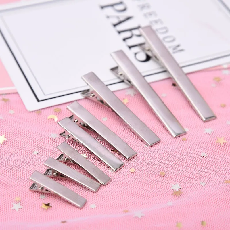 

2022 New Sale New Silver Flat Metal Single Prong Alligator Hair Clips Crocodile Barrette for Bows DIY Hairpins Gifts Craft