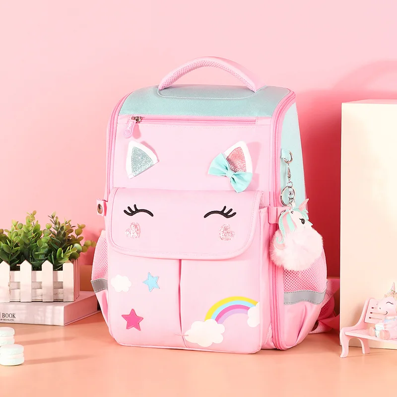 New Primary School Schoolbag Cartoon Unicorn Dinosaur Children Shoulder Bags Large Capacity Girl Boy Backpack Hot