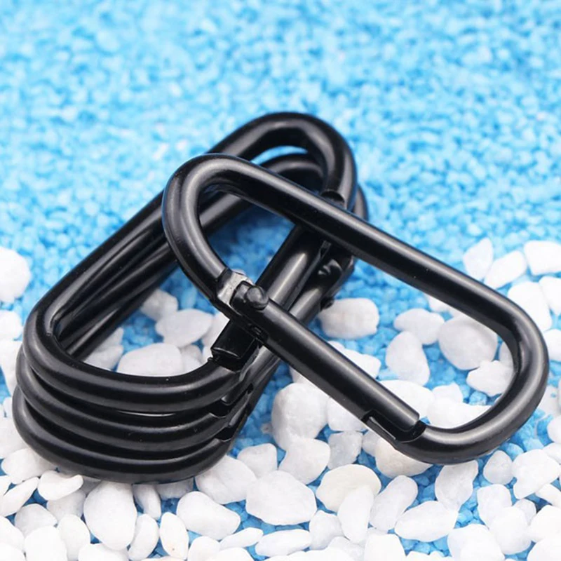 

High Quality Black Aluminum Carabiner Aluminum Alloy Lock Spring Buckle Keychain Clip Gourd Type Carabiner Outdoor Luggage Hook