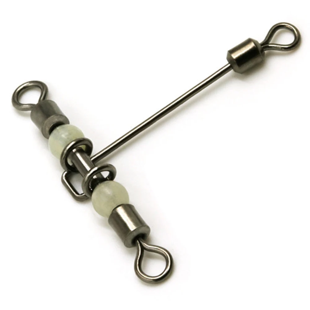 

3-сторонний светящийся Т-образный поперечный Поворотный шарнир из нержавеющей стали с жемчужными бусинами для рыбалки на открытом воздухе