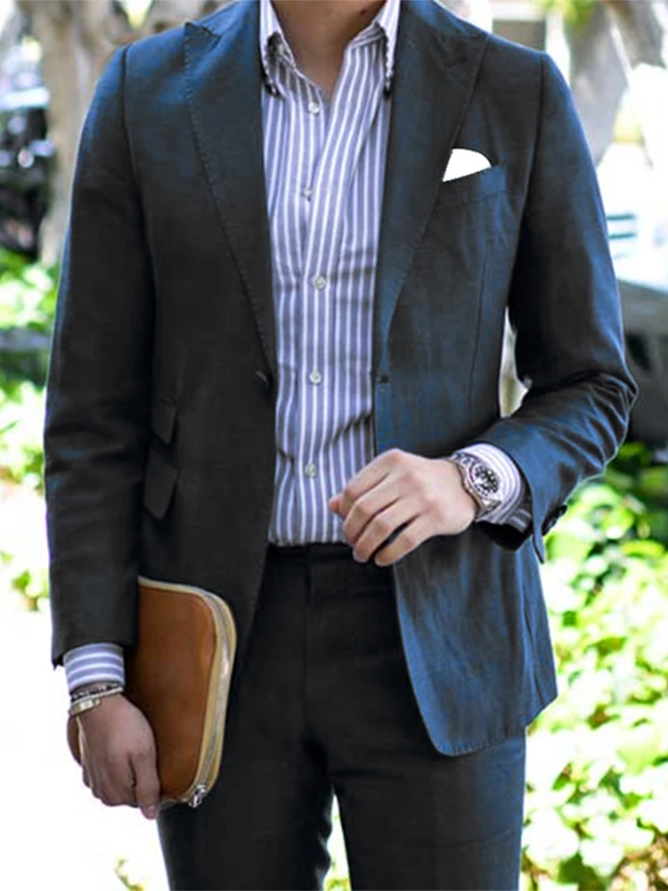 

2022 Elegant One Button Men's Business Suits Men's Wedding Prom Party Suits 2 Pieces(Jacket+Pant+Tie)traje de novio