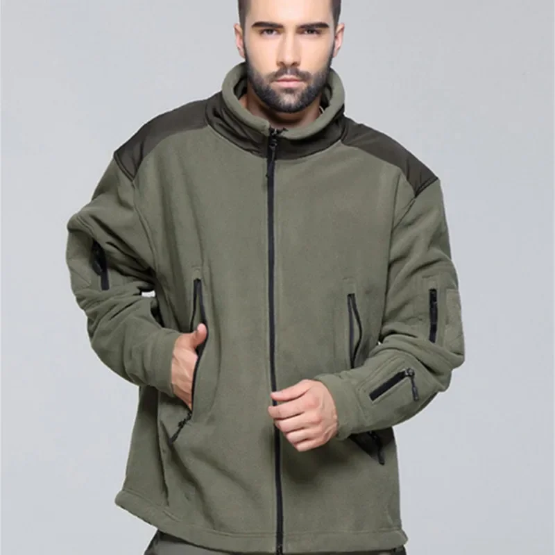 Men's Combat Fleece Softshell Jacket for Climbing Camping Hunting - Military Thermal Tactical Coats