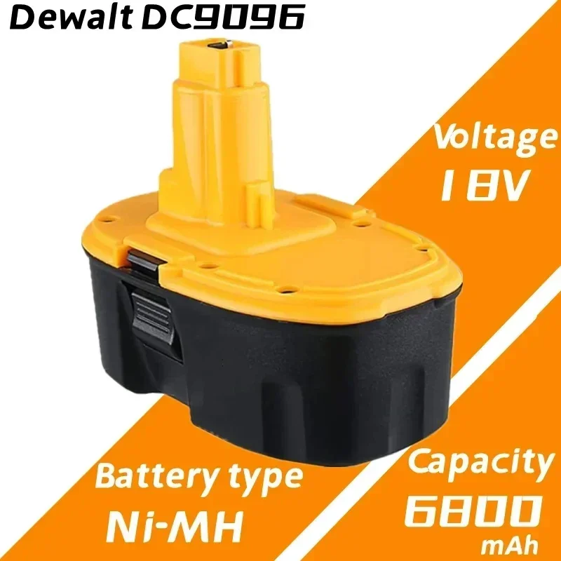 100% 18V 6800mAh Ni-MH DC9096 сменная батарея для Dewalt DE9098 DE9095 DE9096 DW9096 аккумулятор