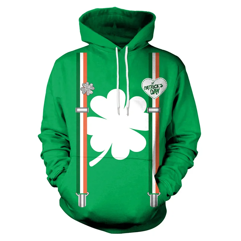 Irish Sweatshirt St Patricks Day Sweatshirt Saint Patricks Day Man And Women Sweatshirt Long Sleeve Pullover Shamrock Hoodie Top