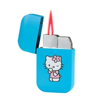 blue luminous cartoon windproof lighter pink flame jet torch batune gas lighter for cigar cigarette wholesale 139 for 20pcs