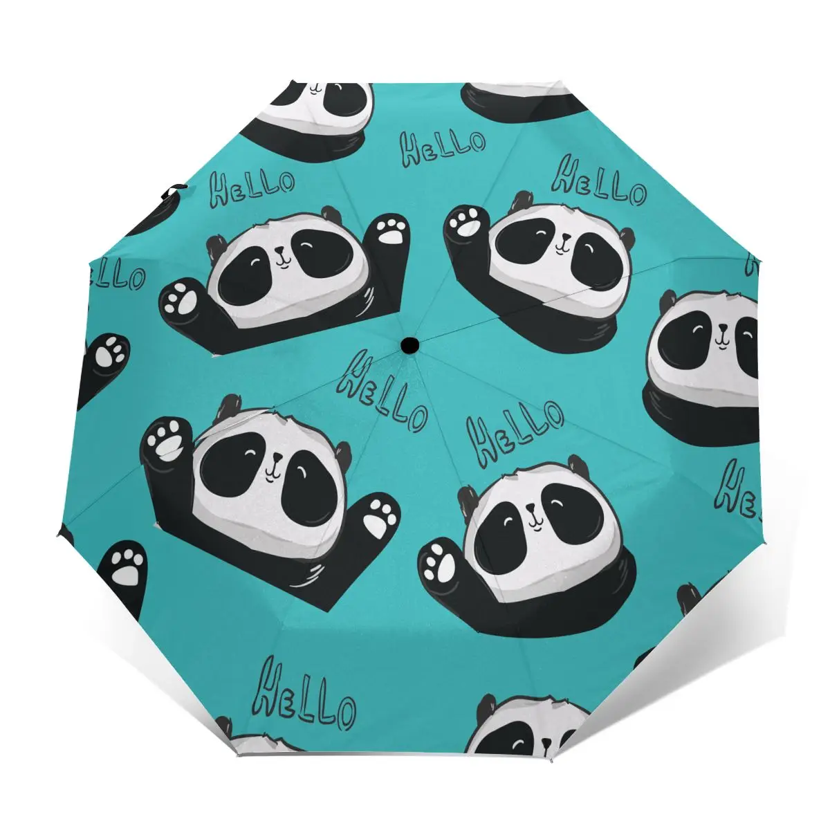 

Sunny Umbrella Cute Panda Pattern Automatic folding portable men women umbrella Sunscreen rain Windproof beach parasol