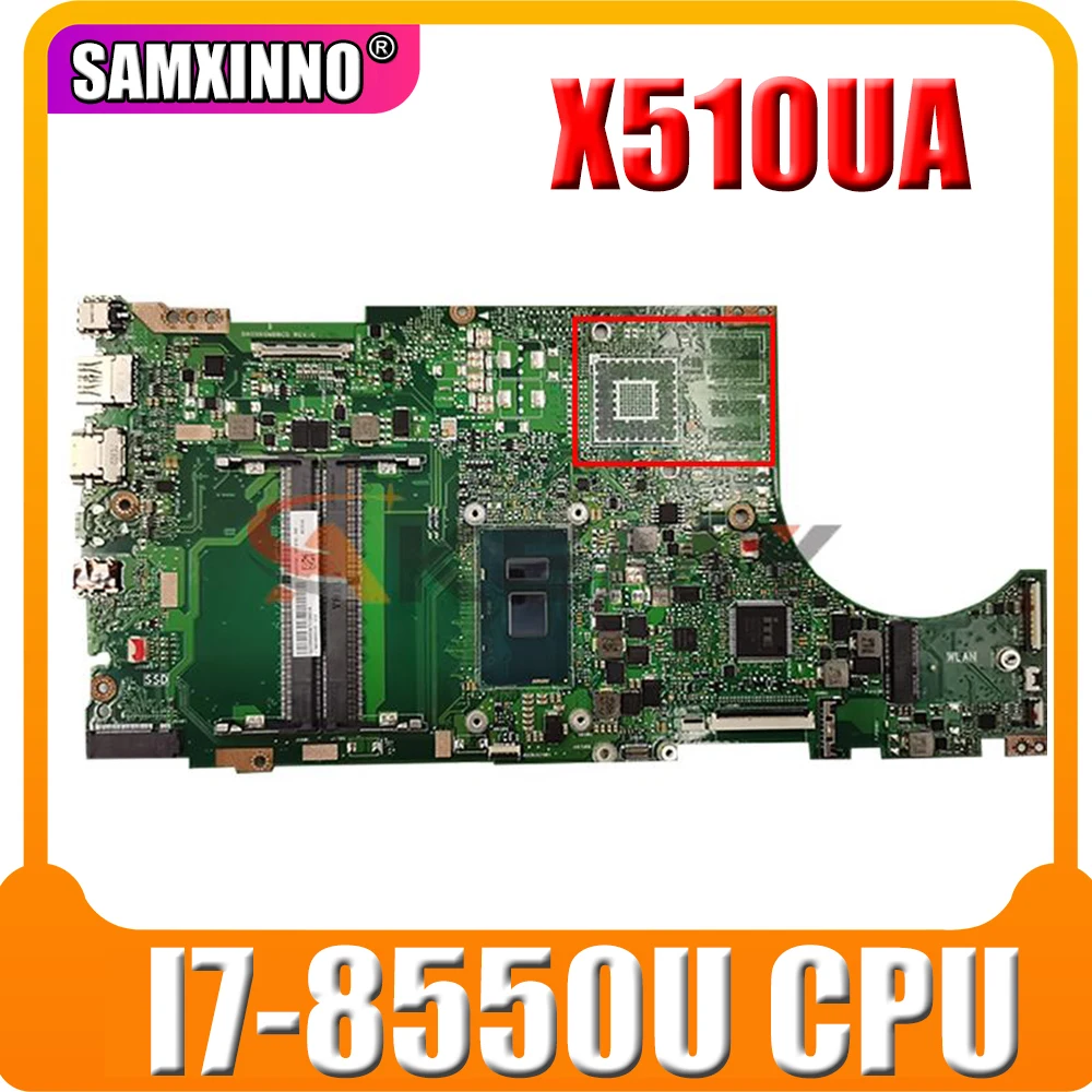 

X510UA Motherboard For ASUS X510UNR X510URO S5100UR S5100U X510UQ X510UAR Laptop Motherboard Tested original I7-8550U CPU