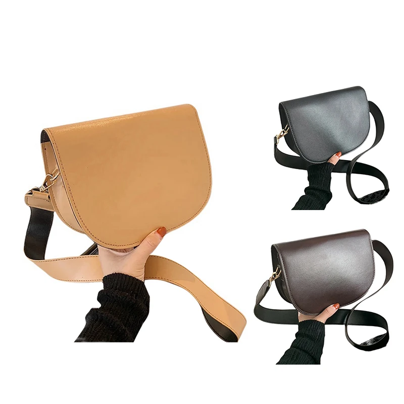 

NEW-Retro Texture Small Bag Korean Style One-Shoulder Cross-Body Saddle Bag