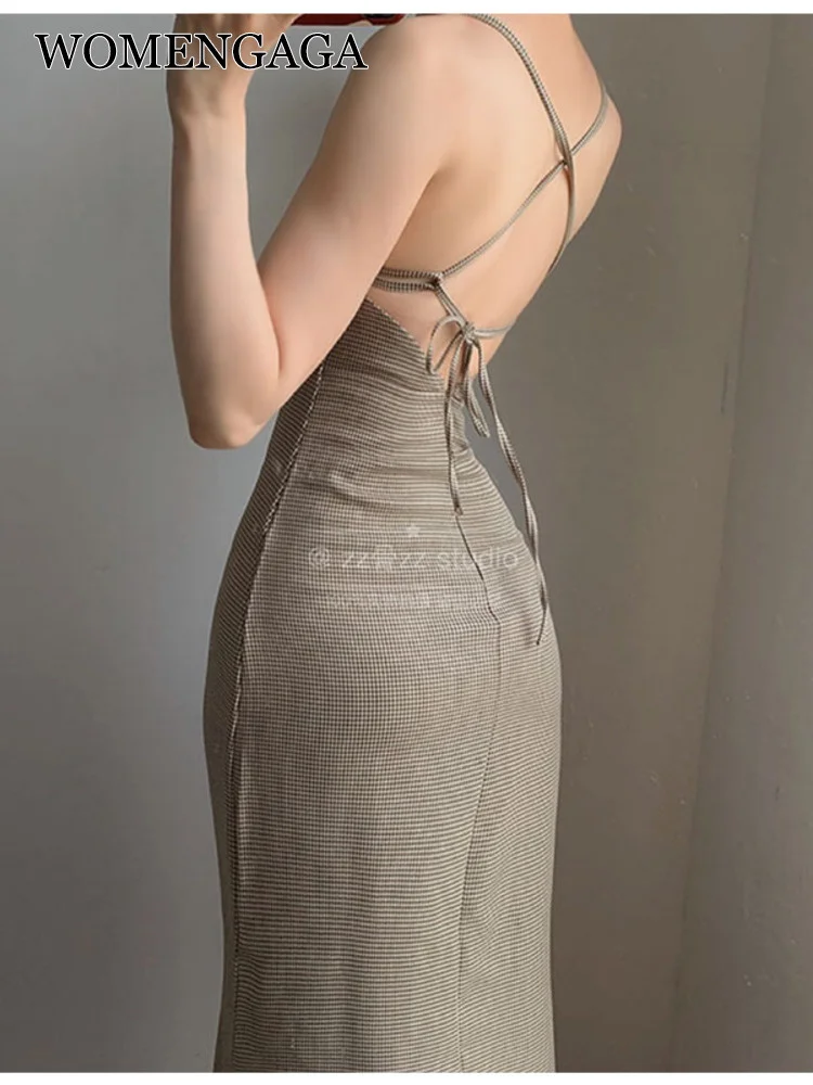 

Платье-макси с лямкой на шее и открытой спиной, DP6T